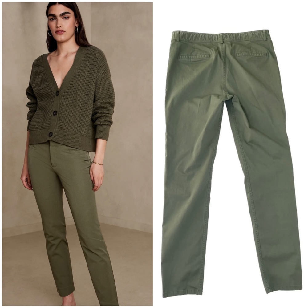 Theory skinny pants olive green 6 small 29” cotton